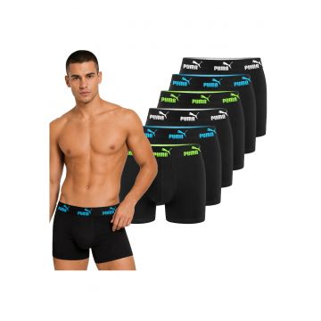 Set 6 Boxeri Barbati -  din Bumbac - Mix Negru - cu Logo