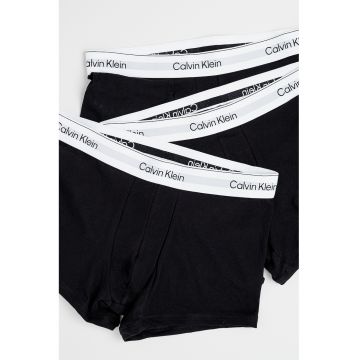 Set de boxeri cu banda logo in talie - 3 Perechi - Negru/Negru stins