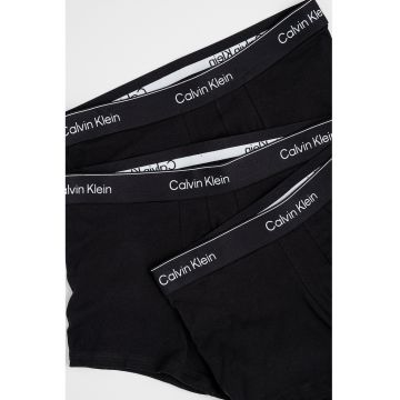 Set de boxeri cu banda logo in talie - 3 Perechi - Negru stins