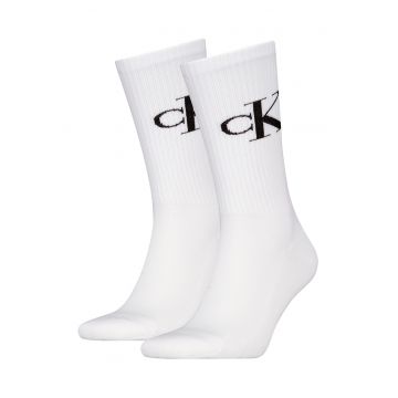 Set de sosete lungi cu logo - 2 perechi - Alb/Negru