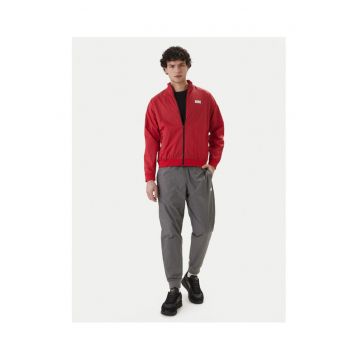 Trening lifestyle barbati -  Dres Barbati - fermoar - rosu - poliamida