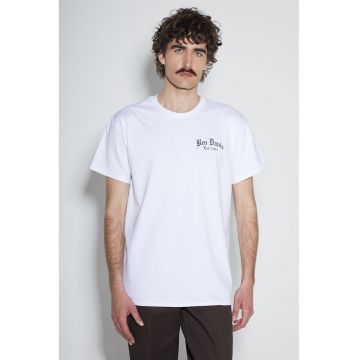 Tricou barbati  Paisley - croiala clasica - alb - bumbac 100%