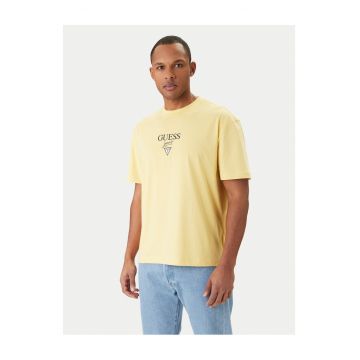 Tricou barbati -  supradimensionat - galben - bumbac