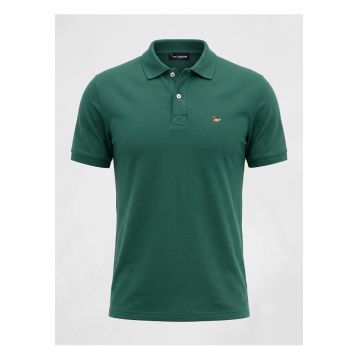 Tricou cu guler - Verde inchis