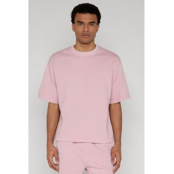 Tricou lejer cu decolteu la baza gatului - Roz deschis