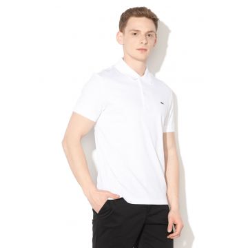 Tricou polo regular fit de bumbac - Alb