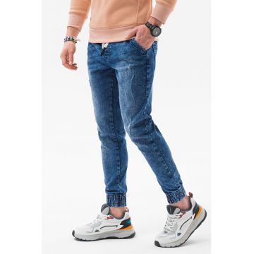 Pantaloni jogger din denim cu aspect deteriorat