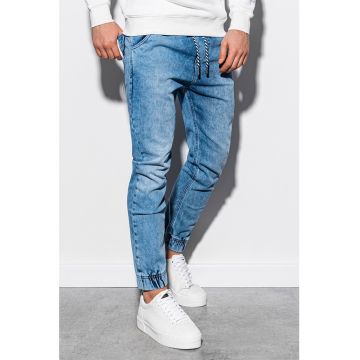 Pantaloni jogger din denim cu talie ajustabila