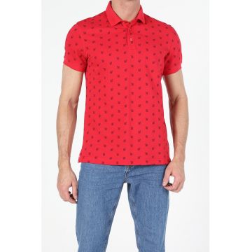 Tricou polo din bumbac cu imprimeu