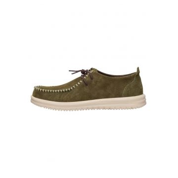 Męskie Lekkie Buty Mokasyny Wsuwane Zamszowe Next Moc - Verde