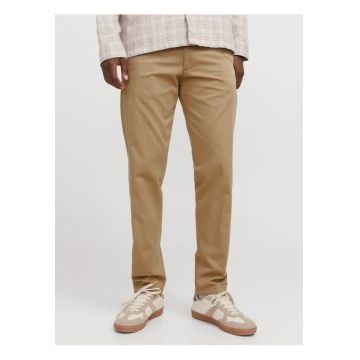 Pantaloni chino barbati - cu talie medie - Relaxed Fit - JPSTKANE BARRET - Bleumarin inchis - Maro