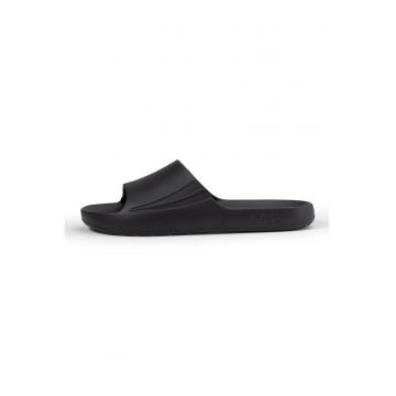 Papuci cu logo stantat - Negru stins