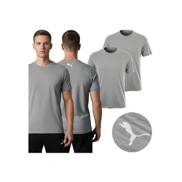 Set de tricouri din bumbac cu detaliu logo - 2 bucati - Gri