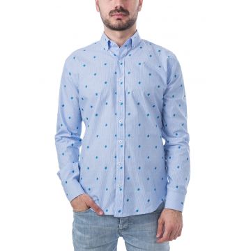 Camasa Oxford slim fit cu imprimeu