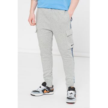 Pantaloni sport cargo cu banda logo laterala Repeat