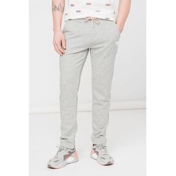 Pantaloni sport de bumbac organic cu benzi laterale contrastante