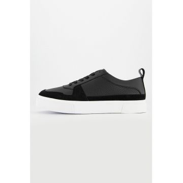 Pantofi sport de piele cu insertii de piele intoarsa