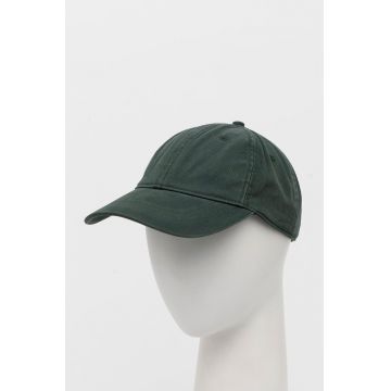 Abercrombie & Fitch șapcă de baseball din bumbac culoarea verde, neted