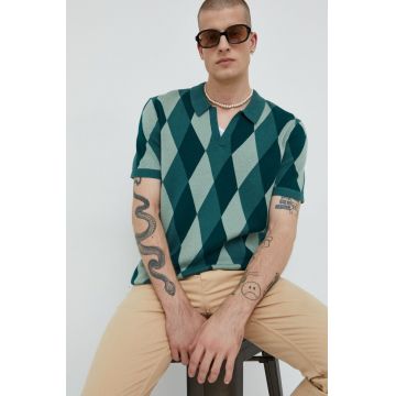 Abercrombie & Fitch pulover barbati, culoarea verde, modelator