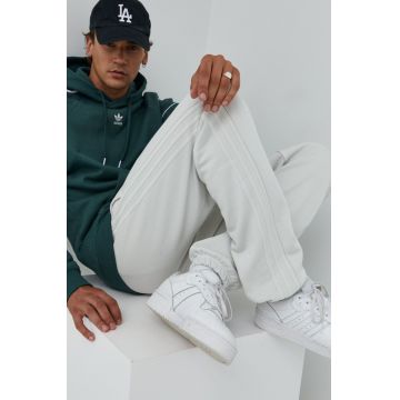 adidas Originals pantaloni de trening din bumbac barbati, culoarea gri, neted