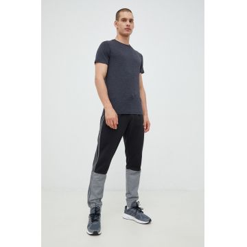 adidas pantaloni de trening barbati, culoarea negru, modelator