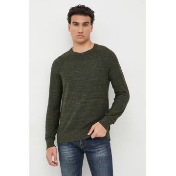 GAP pulover de bumbac barbati, culoarea verde, light