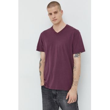 Hollister Co. tricou din bumbac culoarea violet, neted
