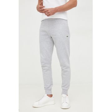 Lacoste pantaloni de trening barbati, culoarea gri, neted XH9624-132