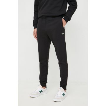 Lacoste pantaloni de trening barbati, culoarea negru, neted