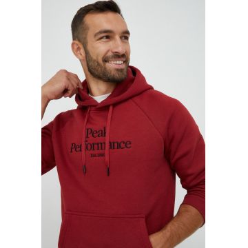 Peak Performance bluza barbati, culoarea bordo, neted