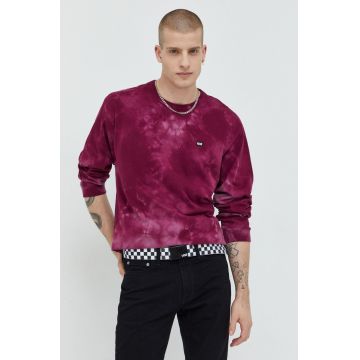 Vans longsleeve din bumbac culoarea violet, modelator