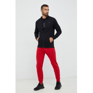 4F pantaloni de trening barbati, culoarea rosu, neted