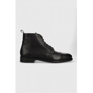 AllSaints pantofi inalti de piele Harland barbati, culoarea negru