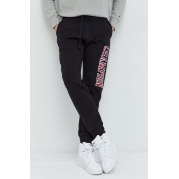 Champion pantaloni de trening barbati, culoarea negru, cu imprimeu