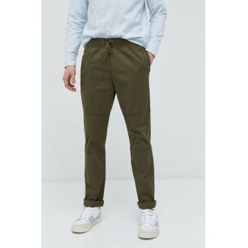 Hollister Co. pantaloni barbati, culoarea verde, mulata