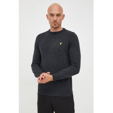 Lyle & Scott pulover de lana barbati, culoarea gri, light