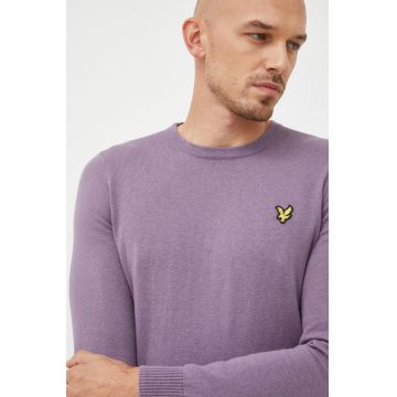 Lyle & Scott pulover din amestec de lana barbati, culoarea violet, light