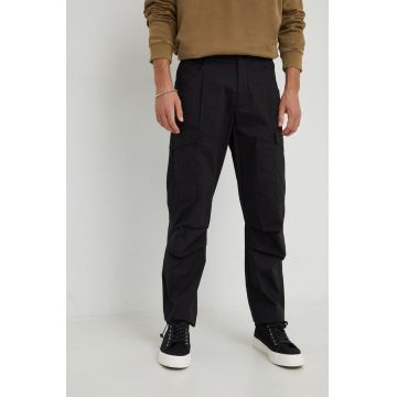 Marc O'Polo pantaloni barbati, culoarea negru, cu fason cargo