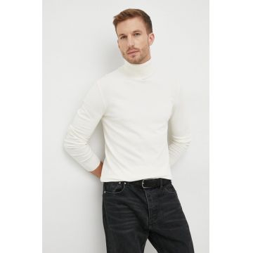 Sisley pulover barbati, culoarea bej, light, cu guler