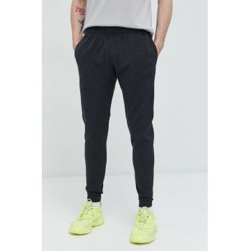 Superdry pantaloni de trening barbati, culoarea gri, melanj