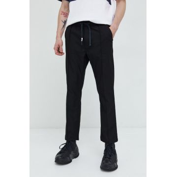 Tommy Jeans pantaloni barbati, culoarea negru, drept