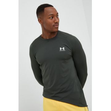 Under Armour mânecă lungă de antrenament culoarea verde, neted 1361506-001