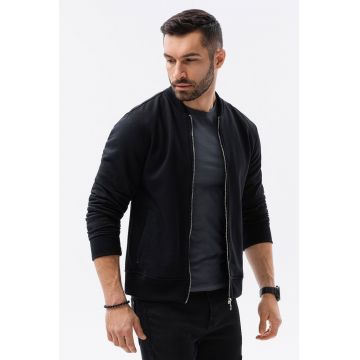 Bluza sport din amestec de bumbac cu fermoar