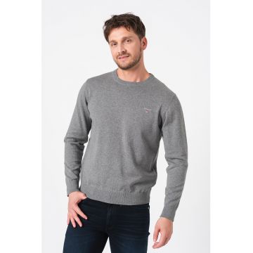 Pulover regular fit cu decolteu la baza gatului Classic