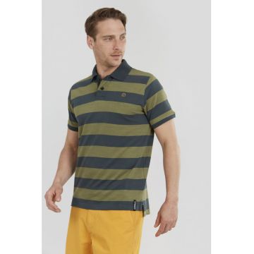 Tricou polo regular fit cu dungi