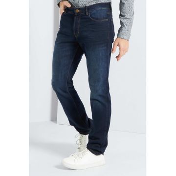 Blugi regular fit cu aspect decolorat