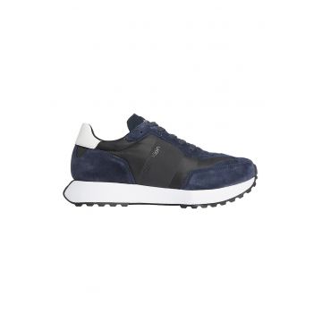 Pantofi sport low-cut cu garnituri de piele intoarsa