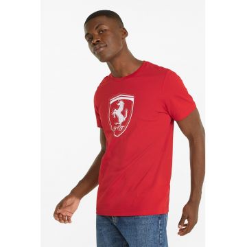 Tricou de bumbac cu imprimeu logo Ferrari Race
