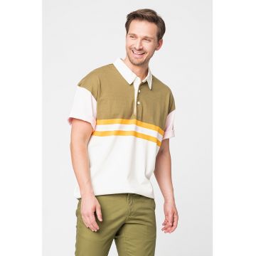 Tricou polo din material pique de bumbac Blocked Striped