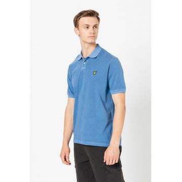 Tricou polo relaxed fit cu broderie logo discreta